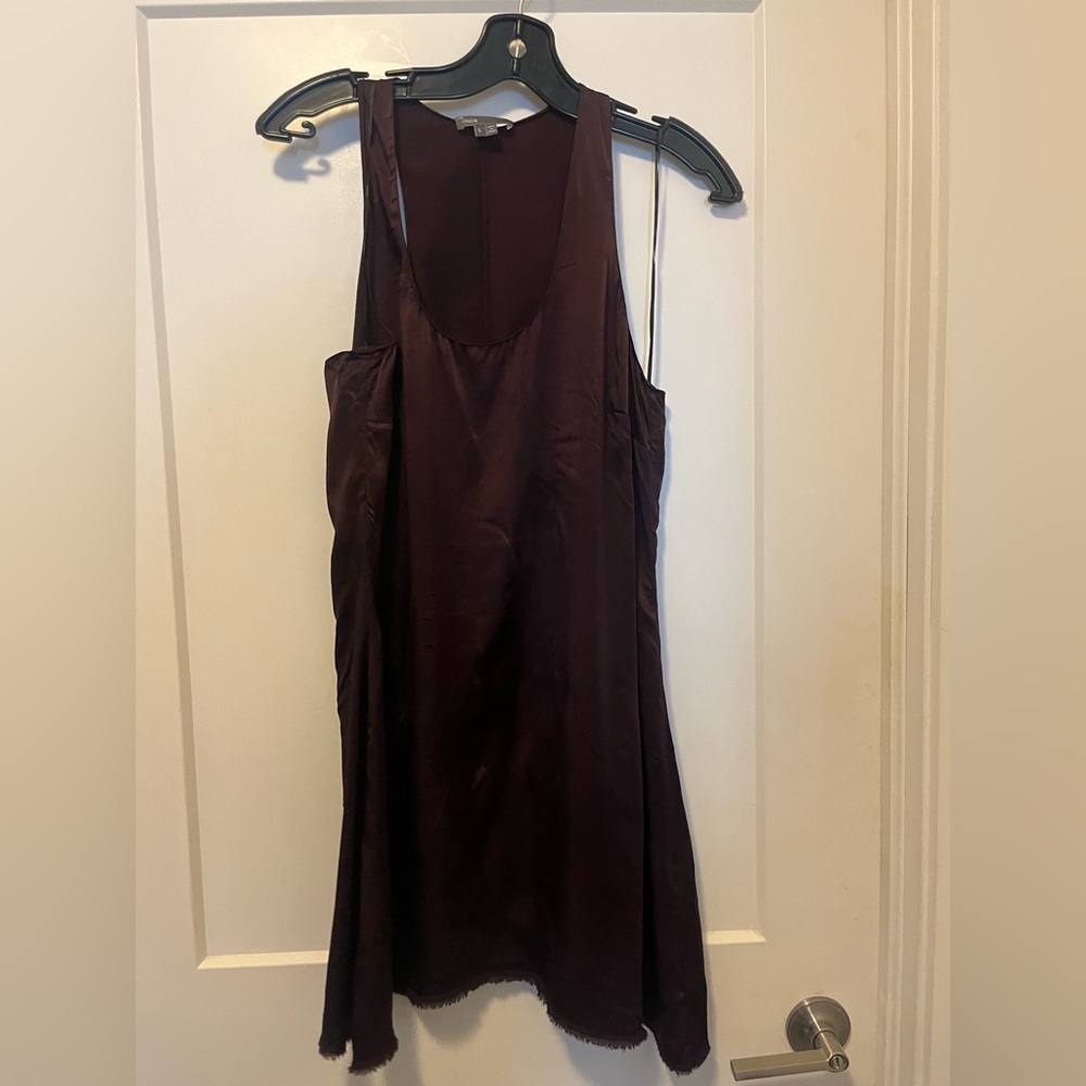 Vince 100% silk mini slip dress brown - Picture 3 of 11